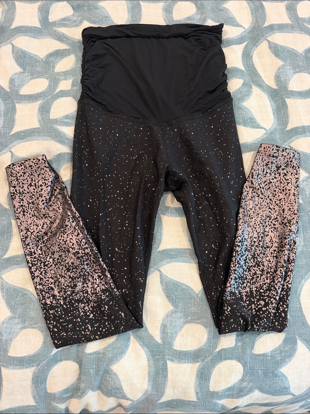 Black & Silvery Speckle Maternity Leggings